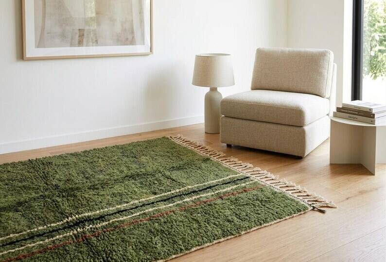 Custom Green Moroccan Carpet 200cmx300cm