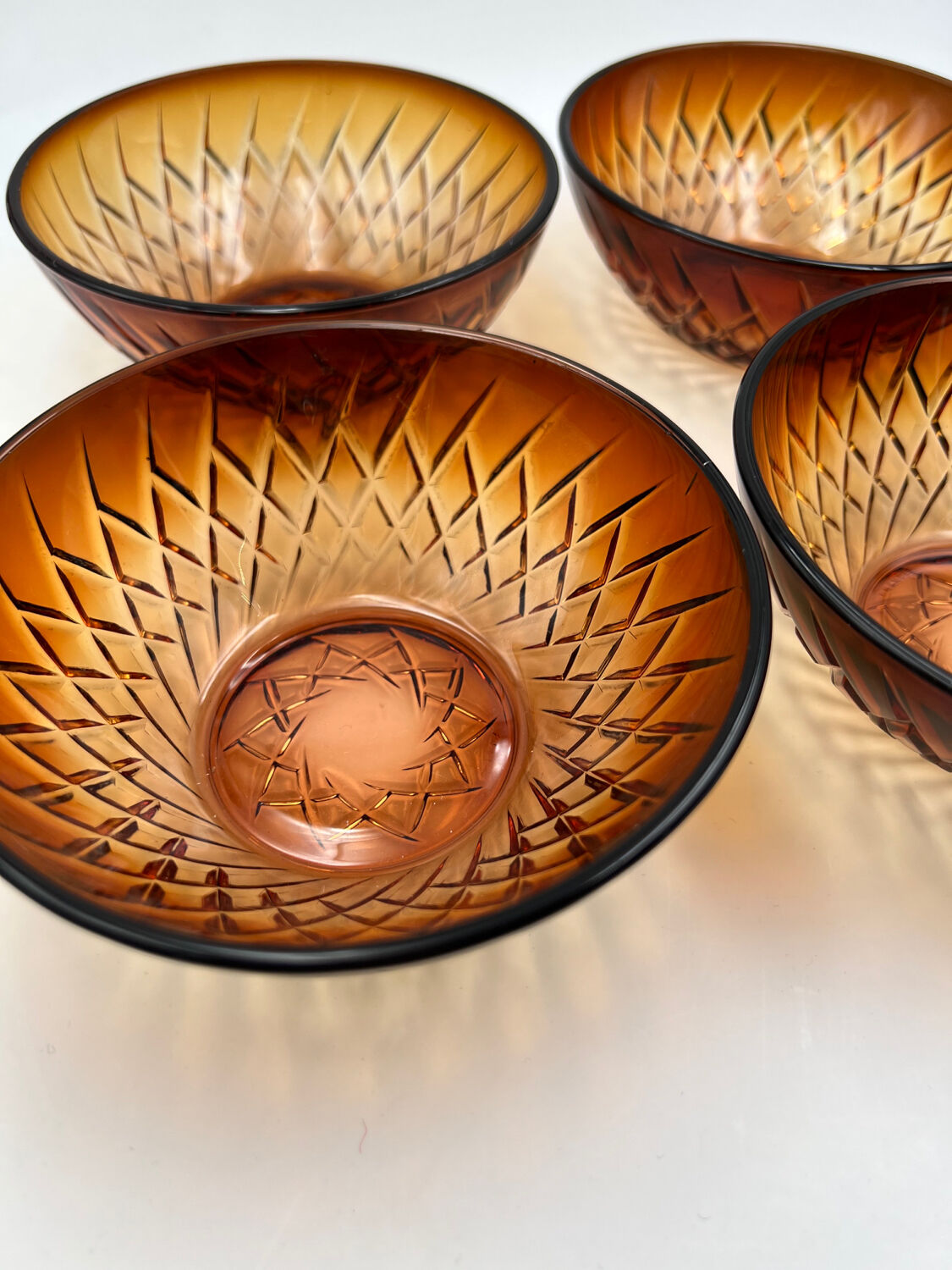 Amber glass bowls worked