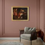 Antique Italian painting Moses saved from the waters from the 17th century