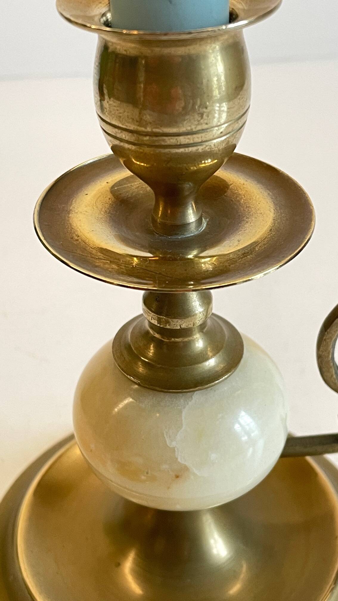 BOUGEOIRS Vintage Onyx Marble and Brass