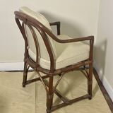 Rattan and wicker armchair, 1970s