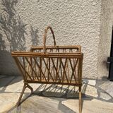 Rattan magazine holder