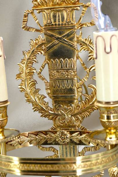 Paire Appliques en Bronze Doré, Style Directoire, Deux lumières