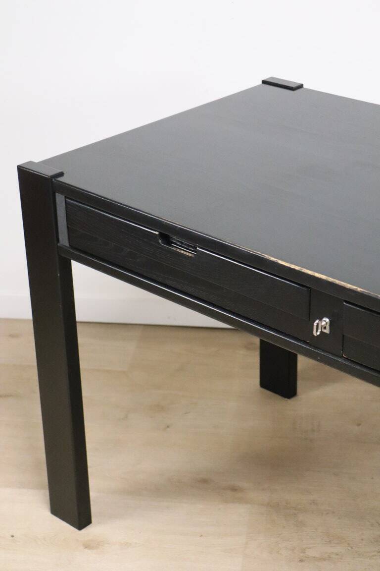 Vintage Simat edition desk in blackened wood, 1980