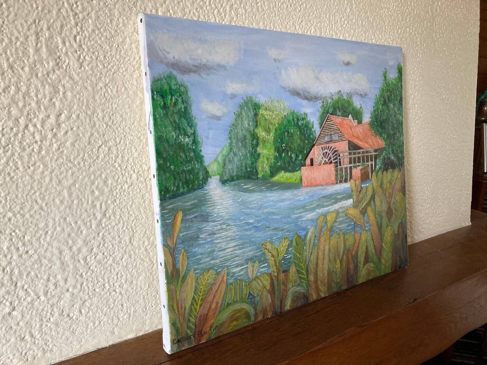 Oil painting "The Mill of Maintenay" Hauts-de-France