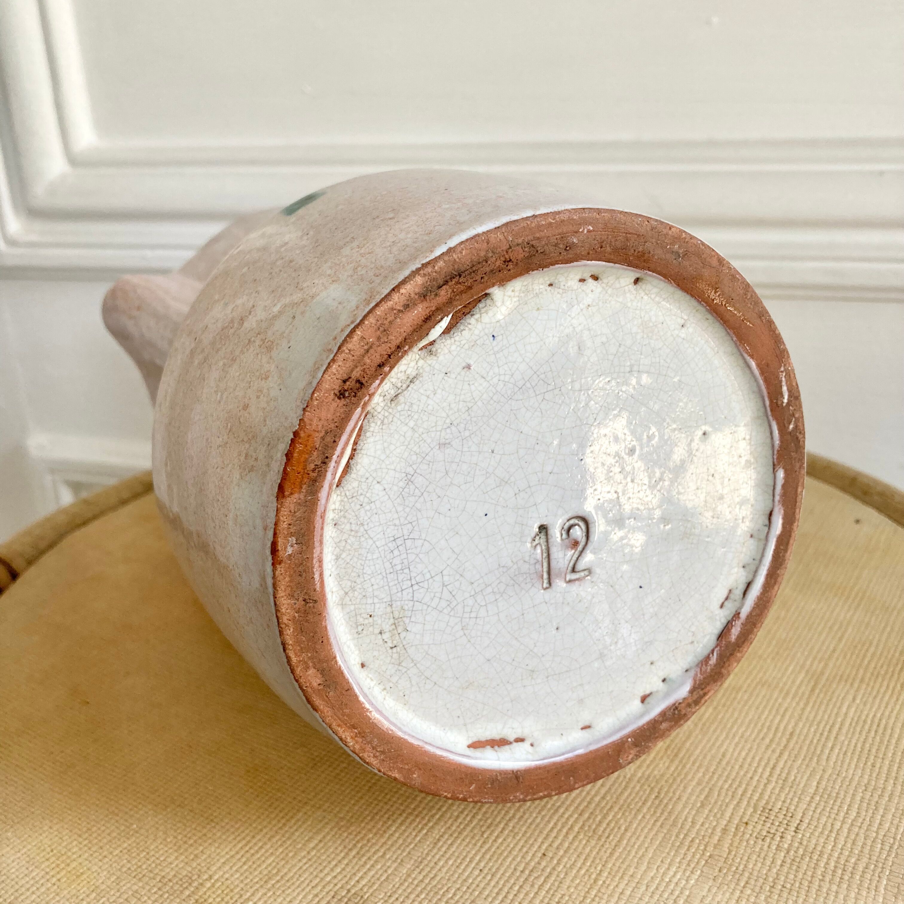 Enamelled pitcher numbered chalet or mountain décor