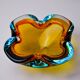 Multicolored Sommerso ashtray by seguso, murano glass, Italy, 1970