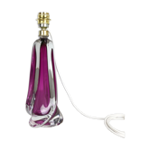 Lampe verre de cristal "Pink" par Val Saint Lambert Belgique années 1960