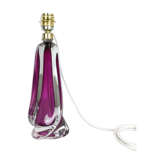 Lampe verre de cristal "Pink" par Val Saint Lambert Belgique années 1960