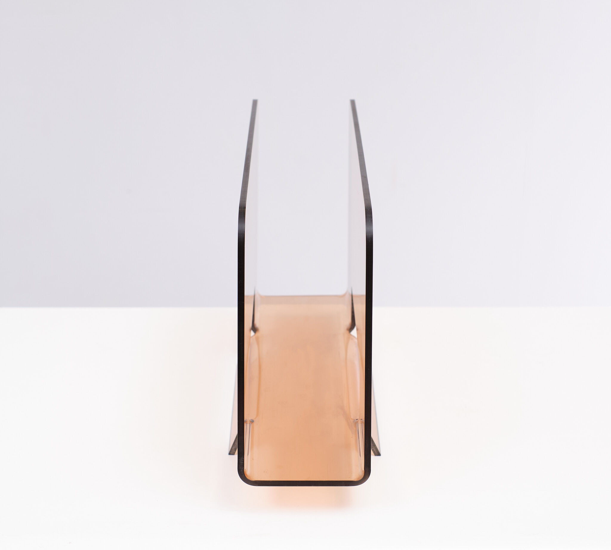 Smoked lucite magazine rack france 1970s