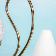 1950s Swedish mid-century suspension, vintage opaline lamp.
