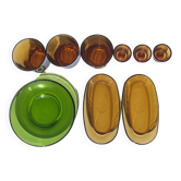 Vereco dinnerware set (smoked glass from the 70s)