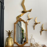 Old rectangular gilded mirror 43 x 21 cm