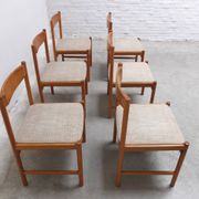 Set of 6 dining chairs in oak by Meubelatelier Vanda Watervliet, 1960s