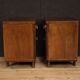 Pair of Italian nightstands in walnut and burl