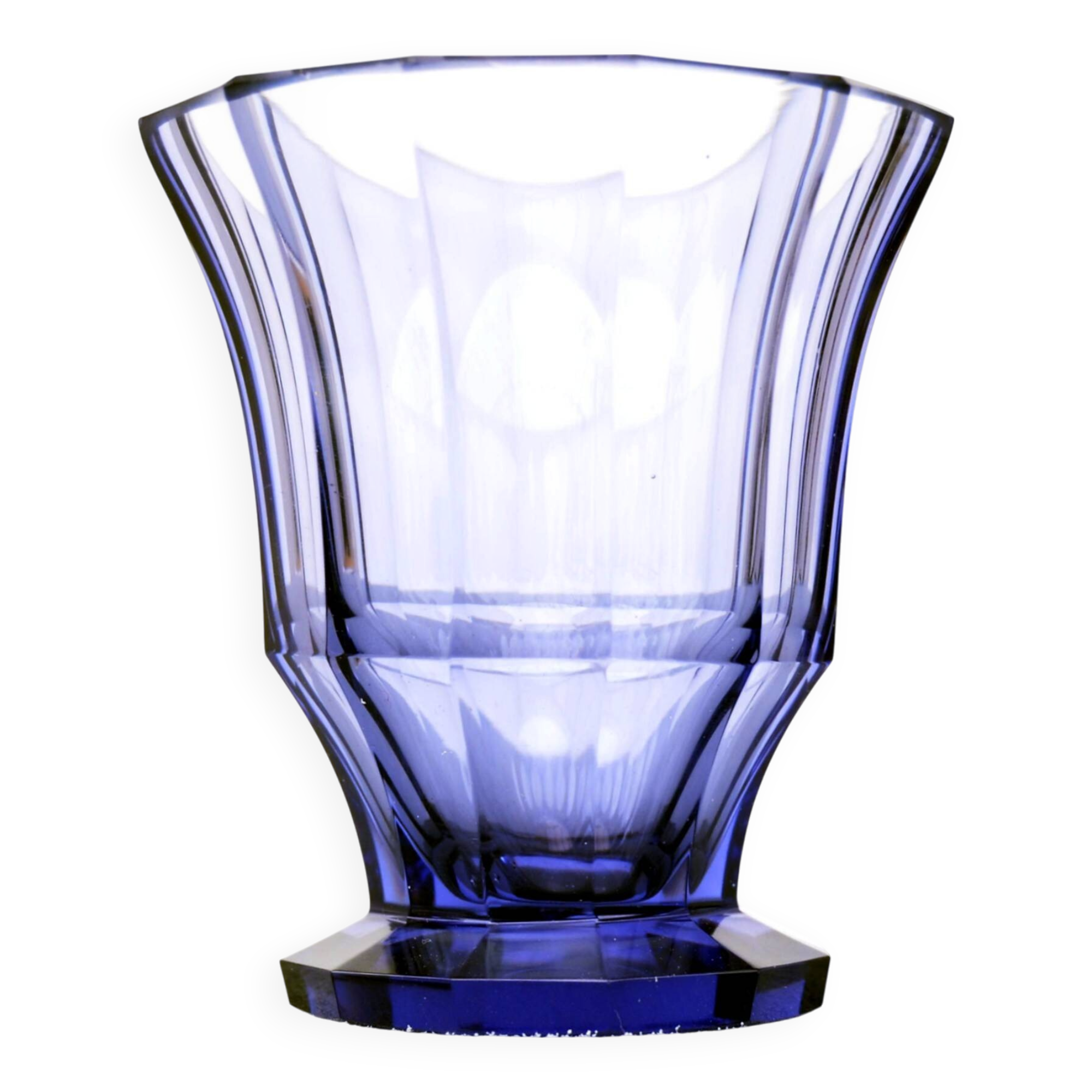 Czech Bohemian Hand Painted Amethist Crystal Goblet or Vase by Moser