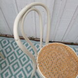 Lot of 4 bistro chairs in caned wood