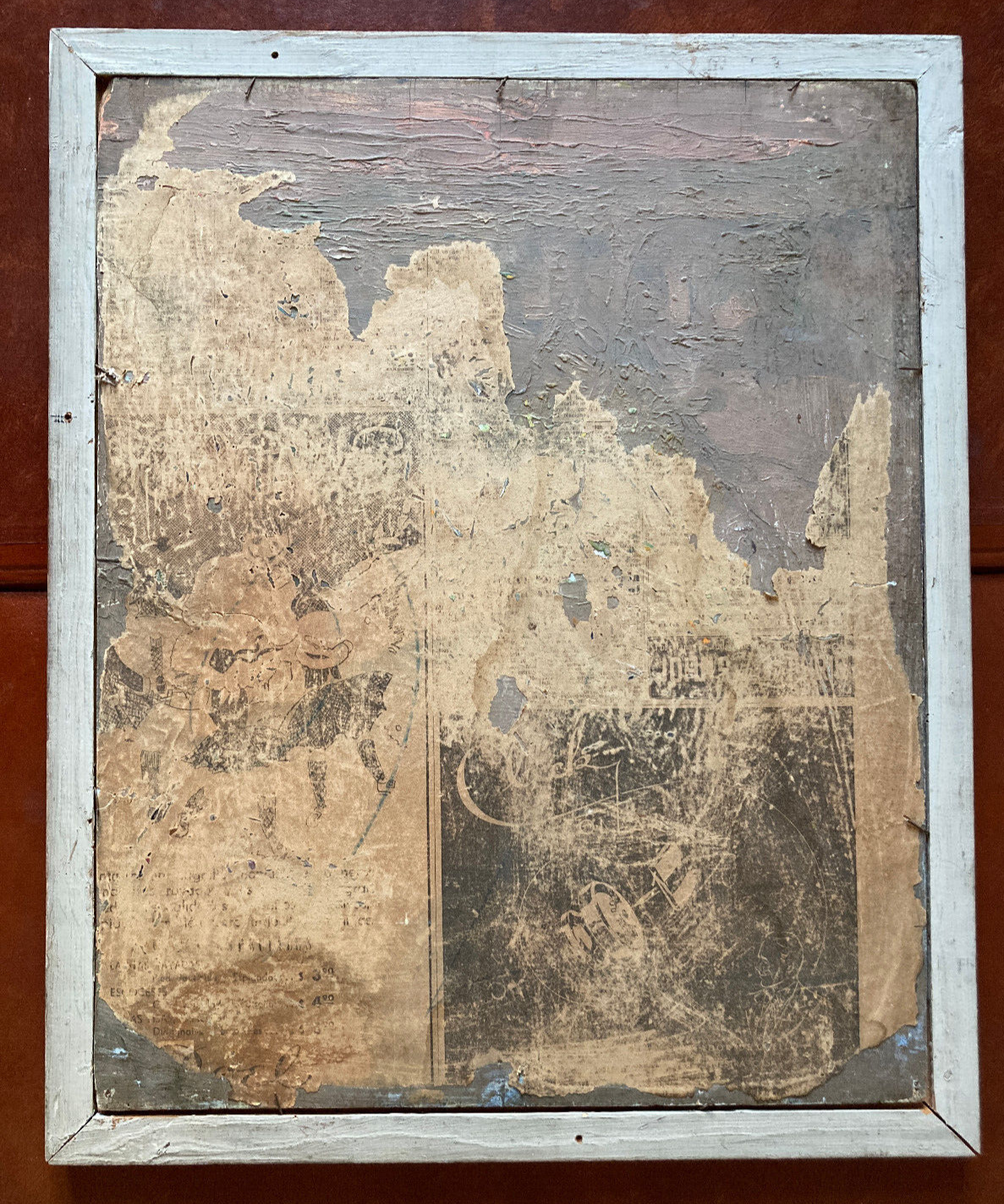 Old painting - A couple rue de l'église - Village of France - 1933