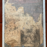 Old painting - A couple rue de l'église - Village of France - 1933