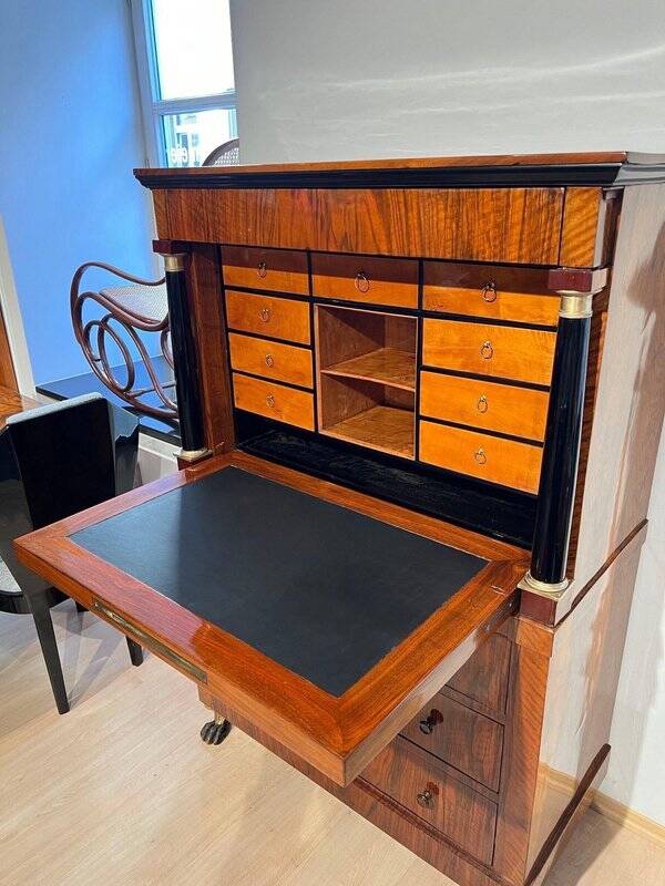 Biedermeier Secretary in Walnut and Maple, 1820