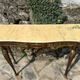 Grande console en bois doré et marbre