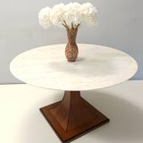 Dining Table with a Portuguese Pink Marble Top in the style of Carlo De Car