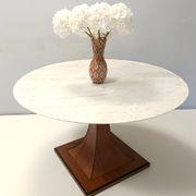Dining Table with a Portuguese Pink Marble Top in the style of Carlo De Car