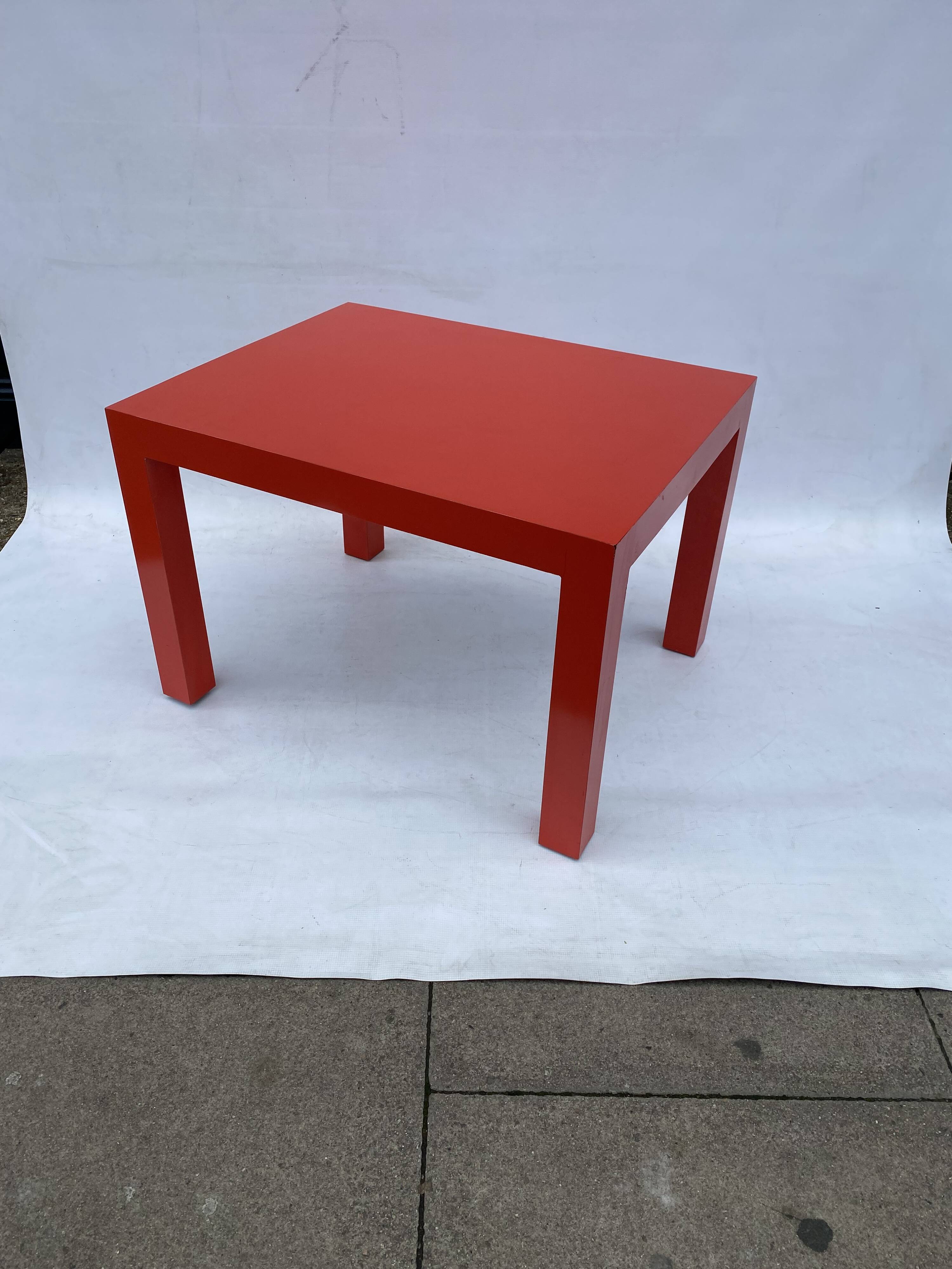 Milo Baughman for Thayer Coggin Formica Red Side Coffee Table 1960s