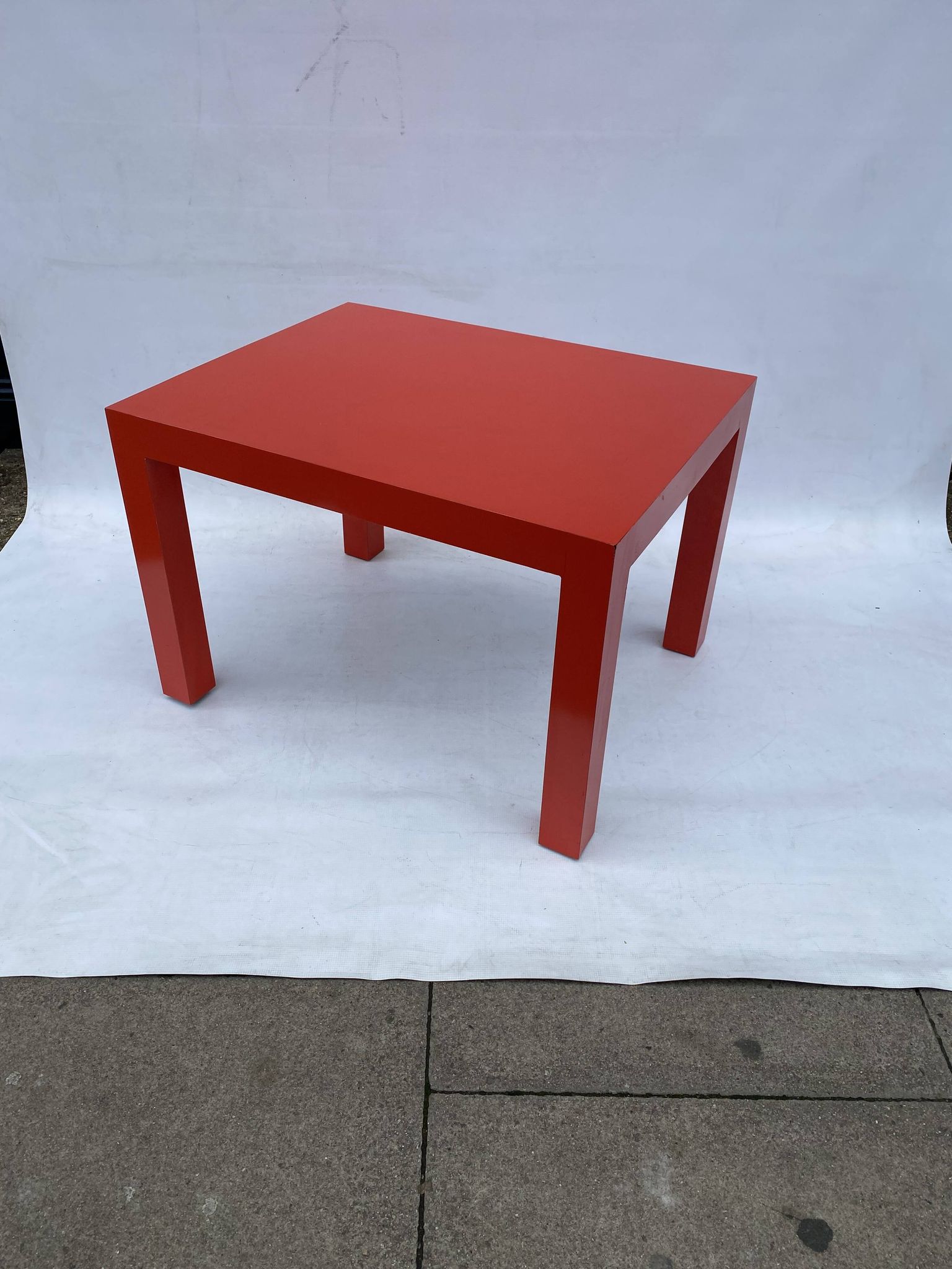 Milo Baughman for Thayer Coggin Formica Red Side Coffee Table 1960s