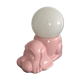 Vintage lamp dog ceramic opal globe 70s-80s