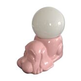 Vintage lamp dog ceramic opal globe 70s-80s