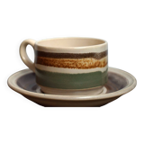 Set tasses à café Gien en grès avec soucoupes