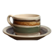 Set tasses à café Gien en grès avec soucoupes