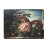 French school (attributed to Narcisse Díaz), Roses and pomegranates (circa 1860)