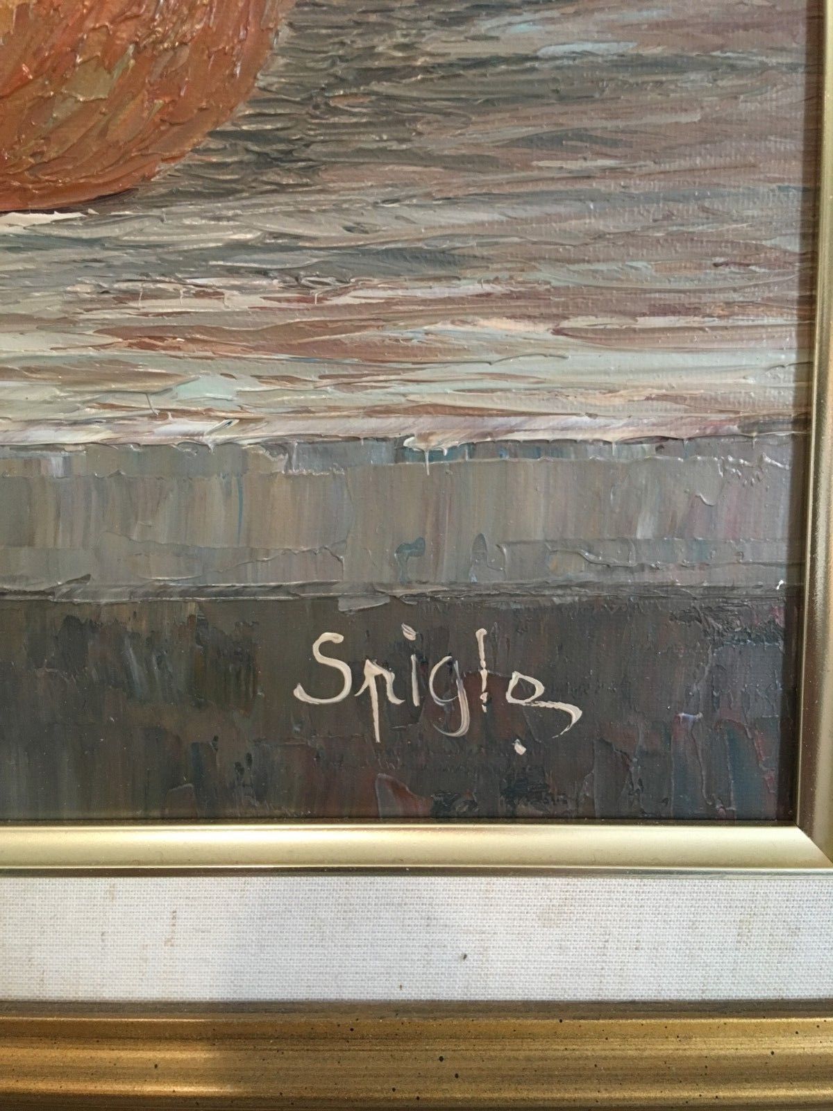 Painting oil on canvas fruit decoration by Lau Spigle