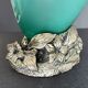 Art nouveau vase in opaline and tin