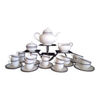 Coffee/tea service for 12 people in fine English porcelain, MAYA model