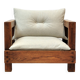 Fauteuil en chêne massif — reconstruit en 100 % laine vierge