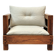 Fauteuil en chêne massif — reconstruit en 100 % laine vierge
