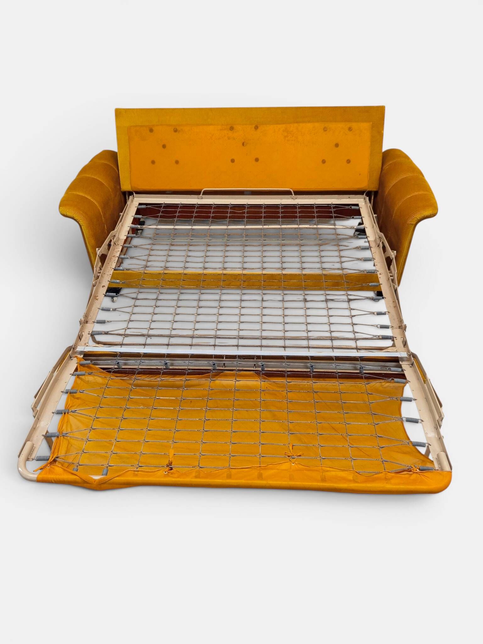 Vintage lounge set for 5, 3-seater convertible sofa and 2 armchairs, 70s.