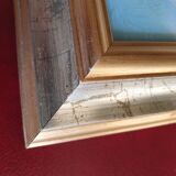 Set of two paintings with identical gold and silver frames