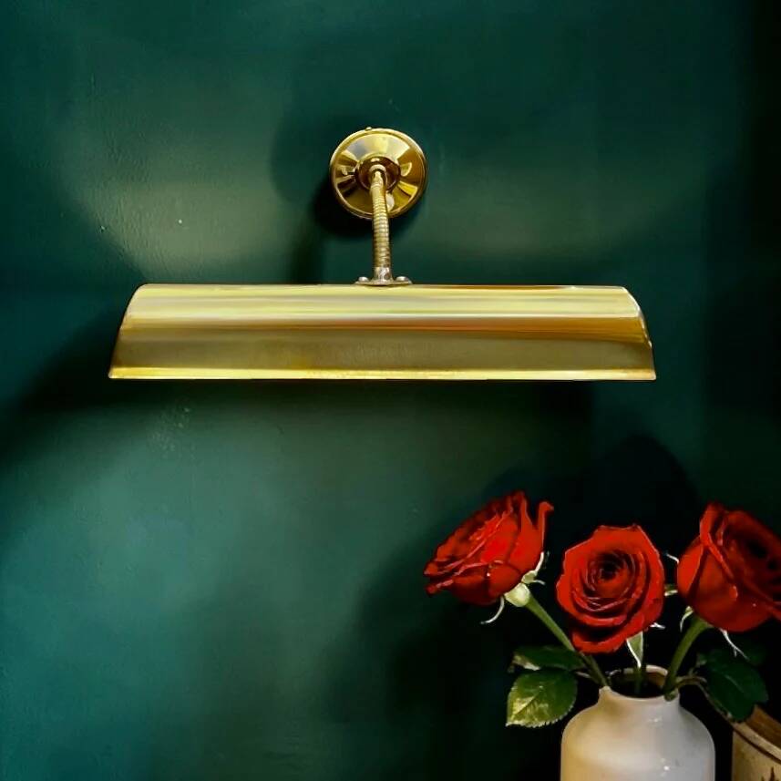 Vintage polished brass adjustable table lamp – 1970s wall light