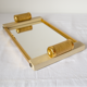 Plateau miroir bois et métal