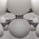 Sputnik chandelier with 12 frosted glass lights, Italy circa 1970.