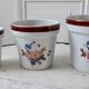 Trio of vintage flowered pot covers 60s