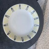 Hollow plate in enamelled ceramic FB number 63 design and vintage pattern