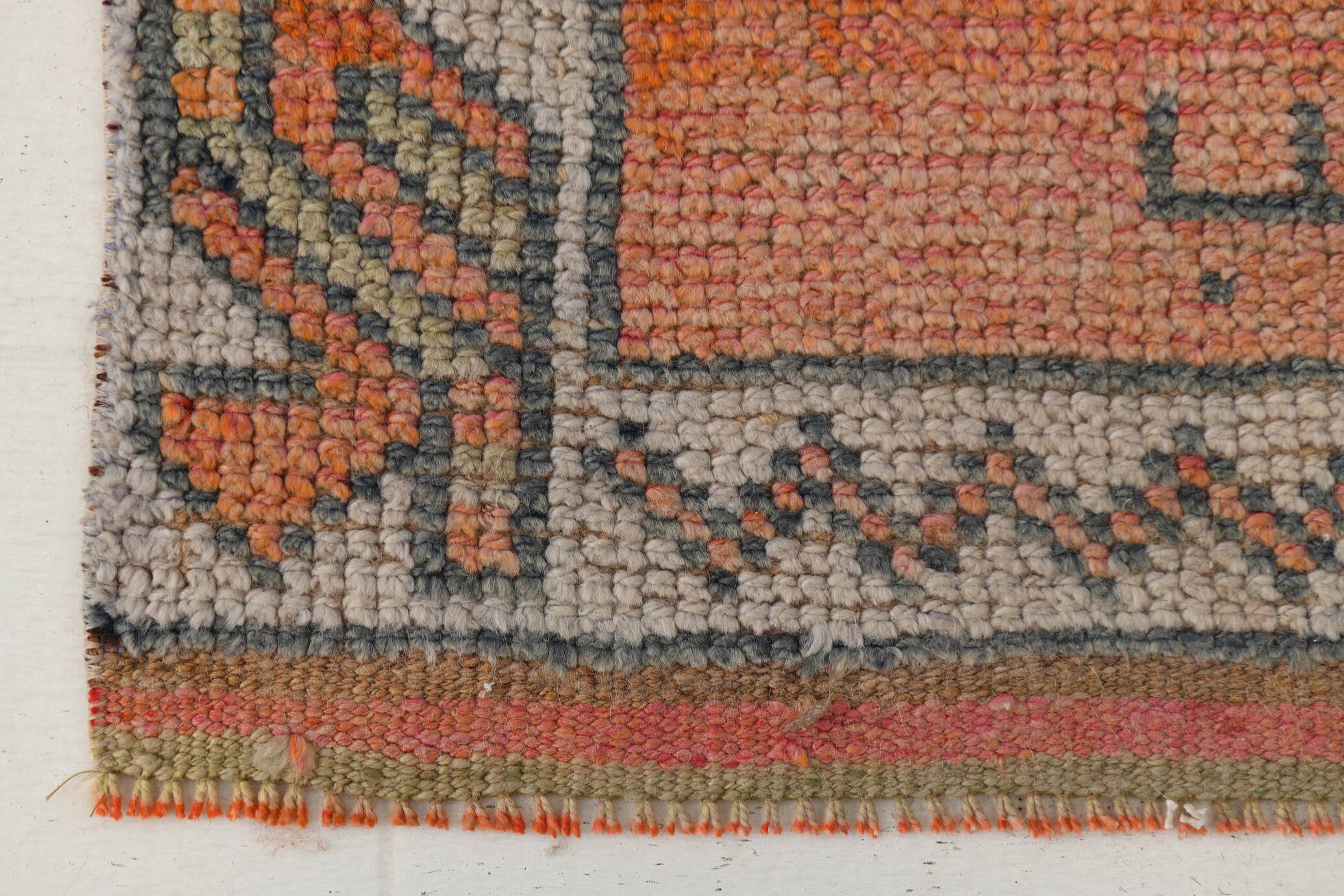 3x11 Terracotta Vintage Runner Rug For Kitchen, 88x344 Cm