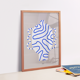 Pop-up Christmas 22 - Wall display white vase blue lines 50cm*70cm