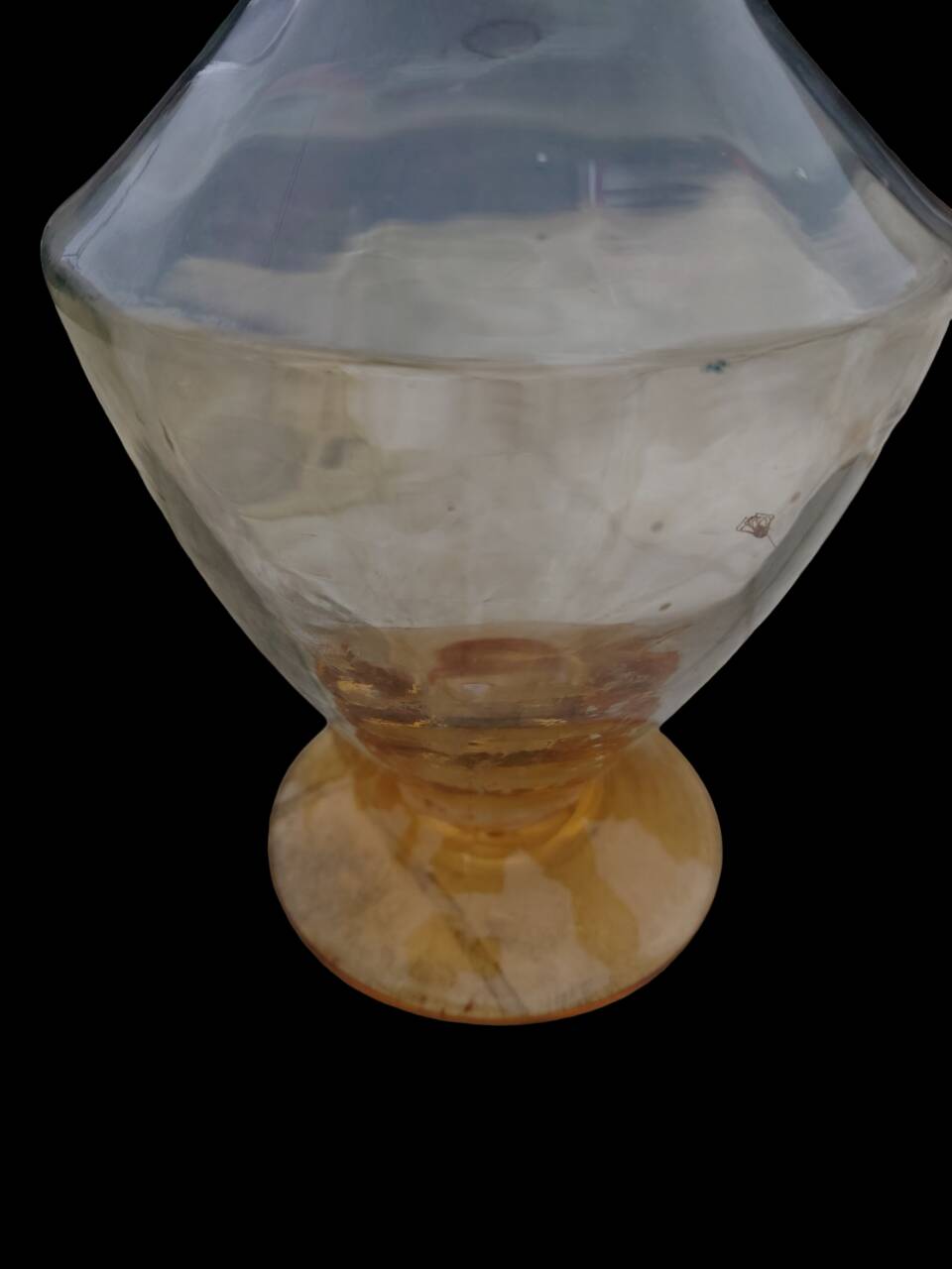 Amber liquor service 1930 glass and faceted carafe