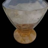 Amber liquor service 1930 glass and faceted carafe